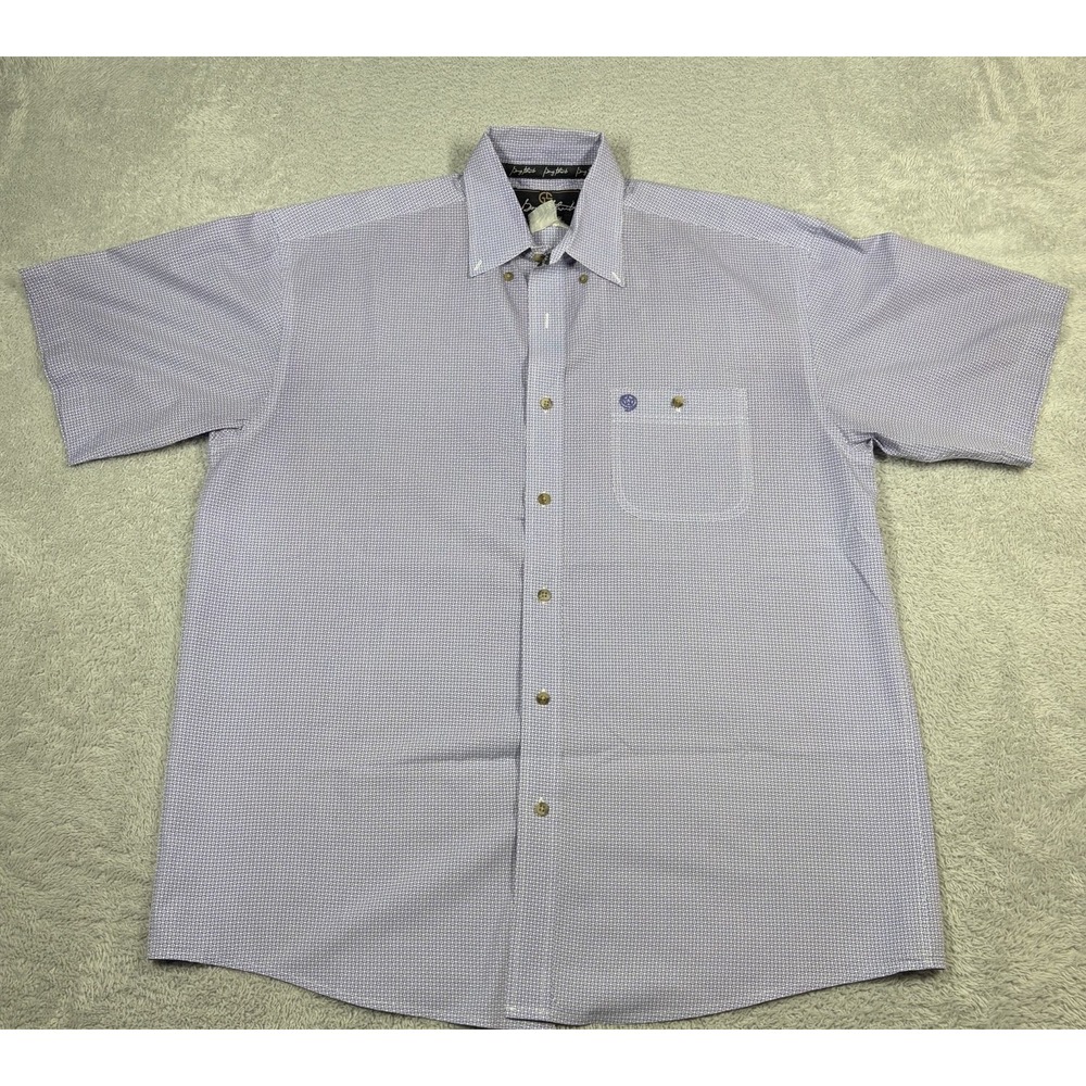 VINTAGE Wrangler George Strait Shirt Mens XXL Purple Pattern Shirt Sleeve Button